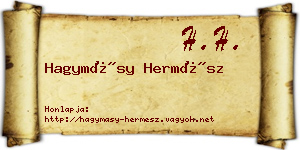 Hagymásy Hermész névjegykártya